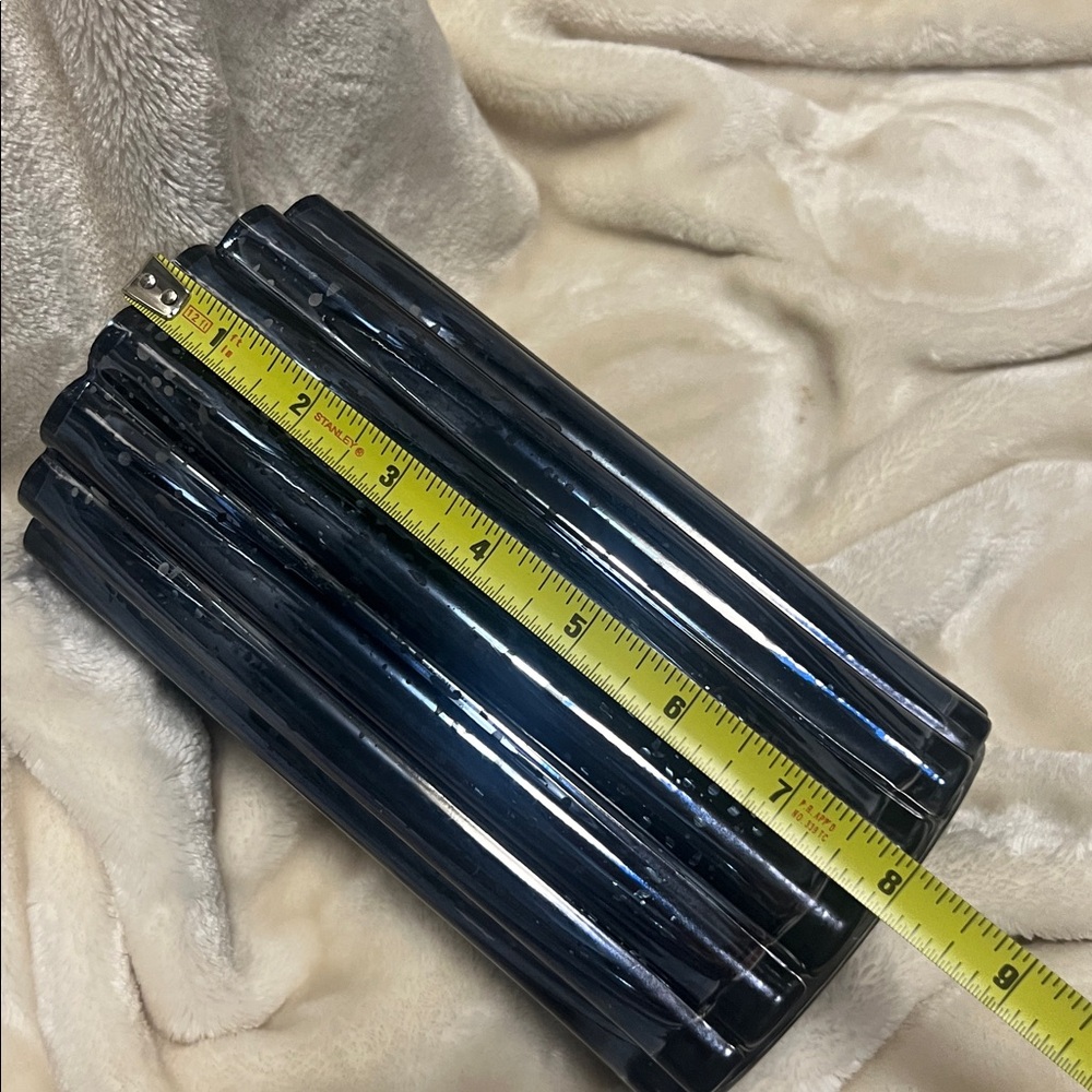 NIB 🏮 ONE IRIDESCENT BLUE/SILVER SPARKLY GLASS LANTERN LAMP VASE w/STRING LIGHTS - Picture 12 of 15